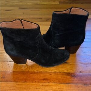 Lucky Brand Black Suede Keller Ankle Booties